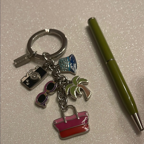 Coach | Accessories | Coach Keychain With Colorful Charms And A Green ...